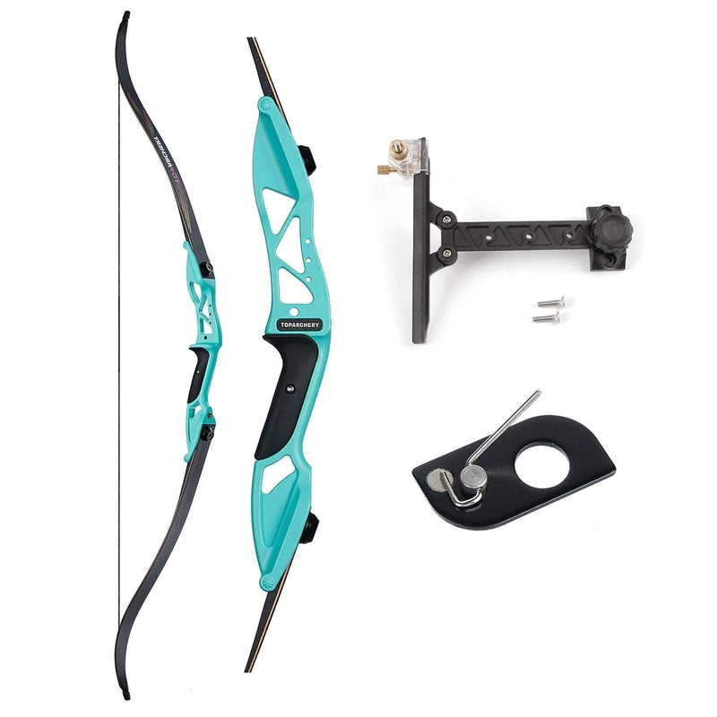 Archery 56" Youth Competition Recurve Bow and Carbon Arrows Set Right Handed Practice Bow 18-50lbs