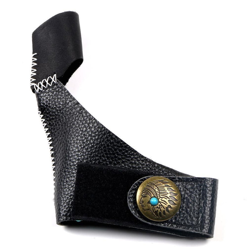 Archery Thumb Ring Black Cow Leather Thumb Finger Protector Guard