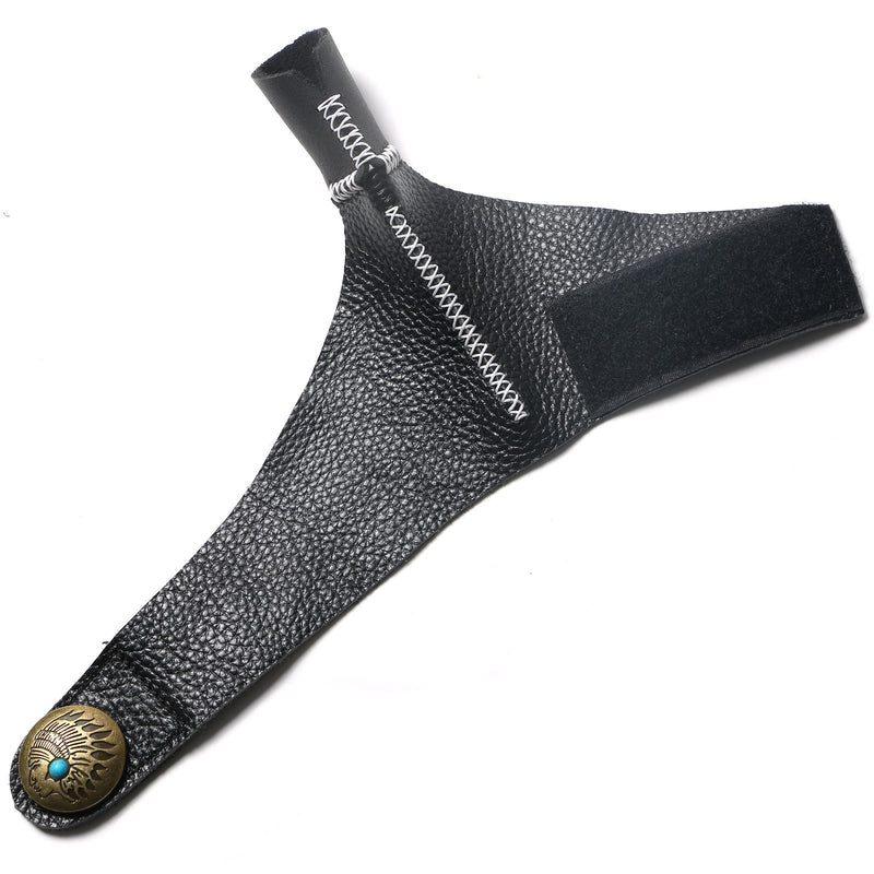 Archery Thumb Ring Black Cow Leather Thumb Finger Protector Guard