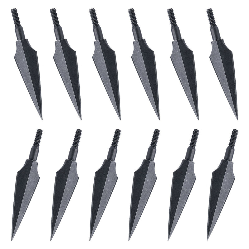 12Pcs Archery Arrowheads 2 Blades Carbon Steel Broadheads Arrow Tips Points