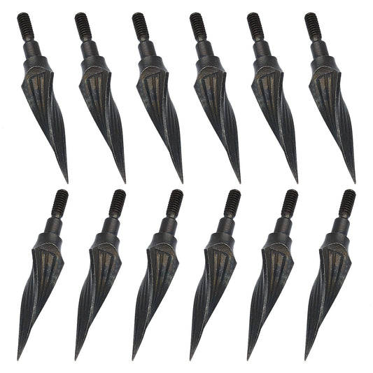 12Pcs Carbon Steel Arrowhead 150Grain Archery Arrow Point Tips for Crossbow and Compound Bow