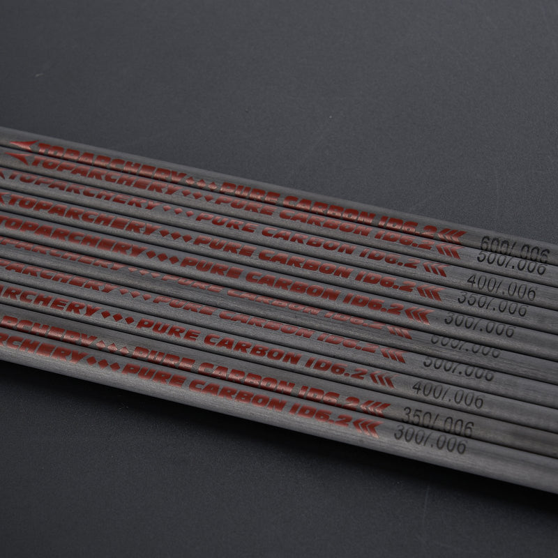 12 Pack 31" Pure Carbon Arrow Shafts Straightness 0.006 Spine 300-600 For Archery DIY Arrow