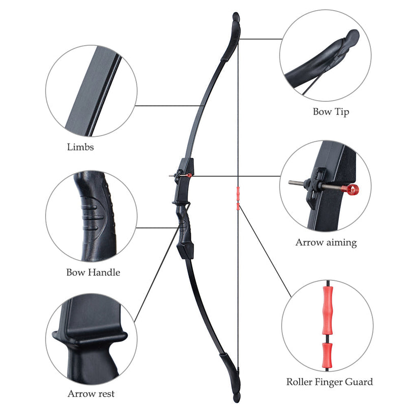 45" Kids Bow and Arrow Set Takedown Recurve Bow Gift for Children Practice Game