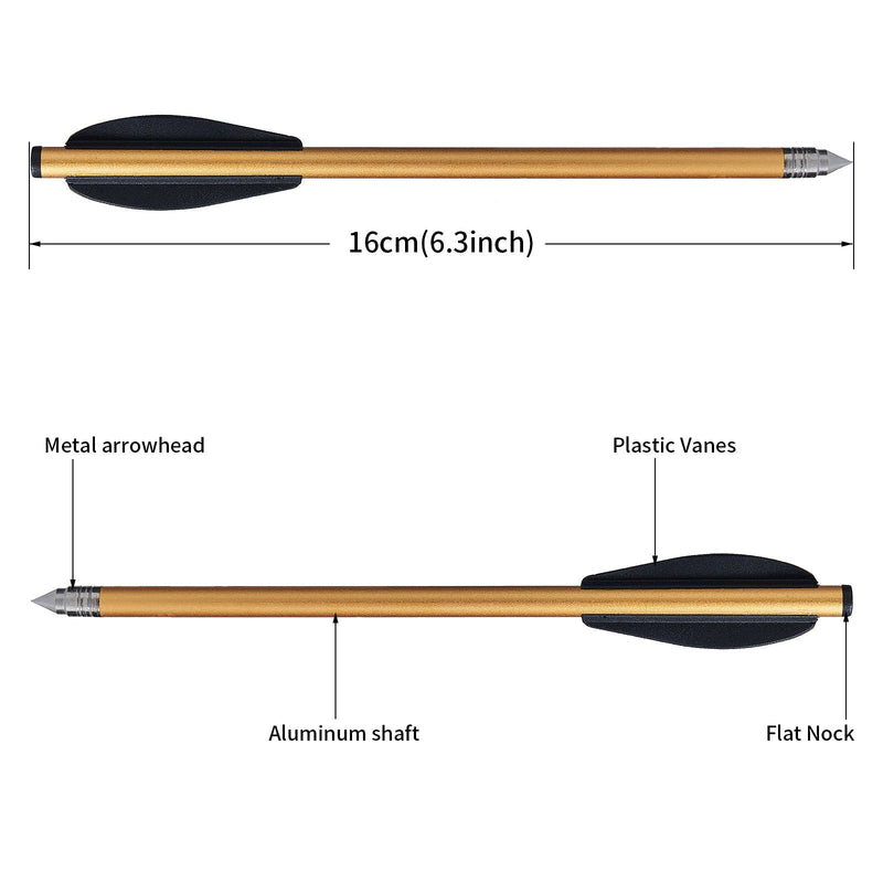 12pcs 6.3" Crossbow Bolts Arrows Aluminium Steel Tips Hunting Arrows for 50-80lbs Crossbow