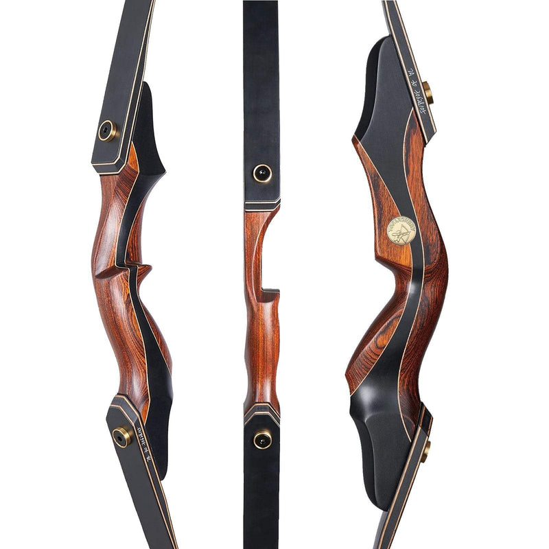 Archery 60" Takedown Recurve Hunting Bow and Arrow Set Wood Laminated Bow Right Hand with 12pcs Carbon Arrows 25-50lbs