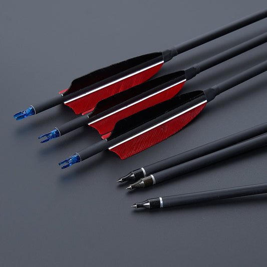 12pcs 30" Archery Feather Fletched Carbon Arrow Spine 600 For Outdoor Shooting Accessories