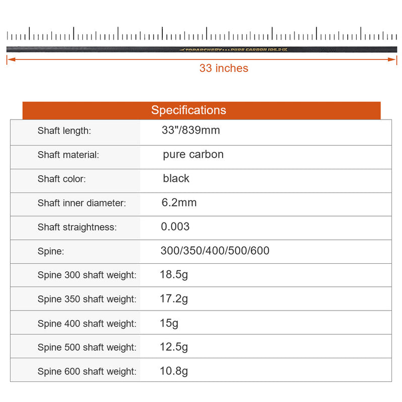 12pcs Archery Pure Carbon Arrow Shaft Set OD 6.2mm Nock with Inserts for DIY Arrow Accessories