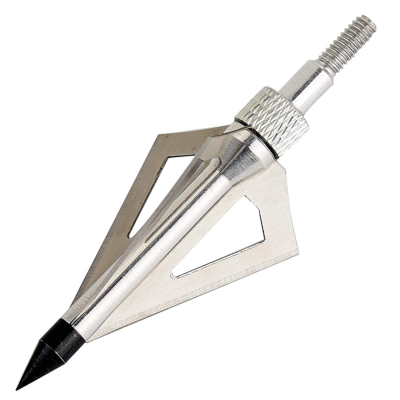 12Pcs Archery Hunting Broadheads 3 Fixed Blades Arrow Tips Point 100/125Grain Arrowheads