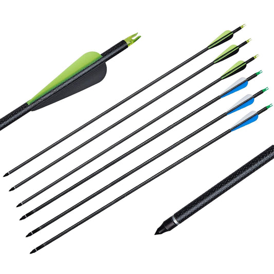 12pcs 32" Archery Fiberglass Arrows for Recurve Compound Bow Target Practice Arrows with Replaceable Tips