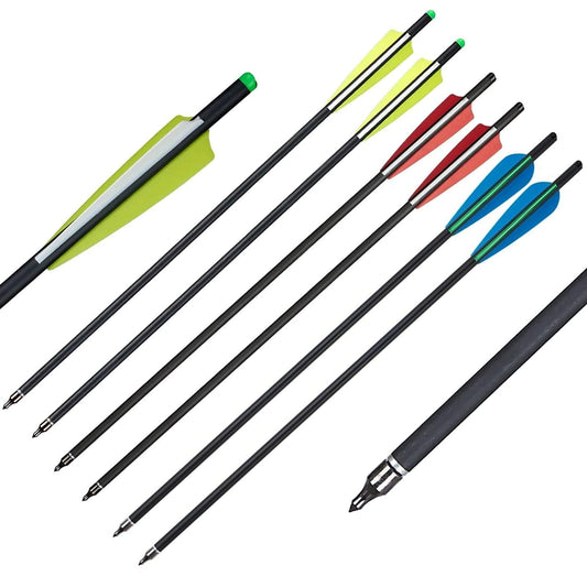 12pcs 20inch Carbon Crossbow Bolts Hunting Archery Arrows with Replaced Arrowhead Tips