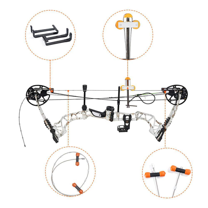 Portable Hand Held Compound Bow Press with 2 Quad Brackets Bow String Replacement Tool for Compound Bow