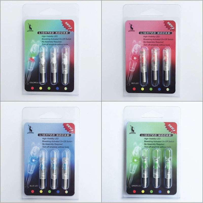 6pc Archery Lighted Arrow Nock LED Light for Arrow Shaft ID 7.62mm Outdoor Sports Hunting Shooting Accessories