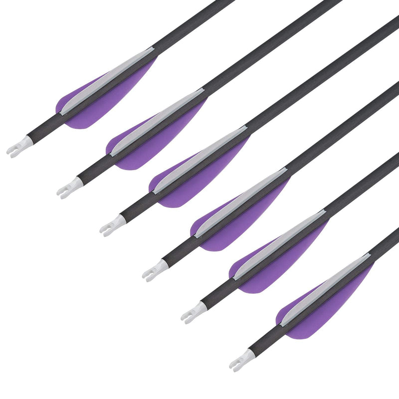 12pcs Archery 32" Carbon Arrows Spine 350 Practice Hunting Arrows for Recurve Compound Bow