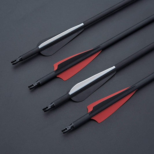 12pcs Archery 30" Carbon Arrows Spine 500 ID 6.2mm Hunting Practice Arrows for Recurve Compound Bow