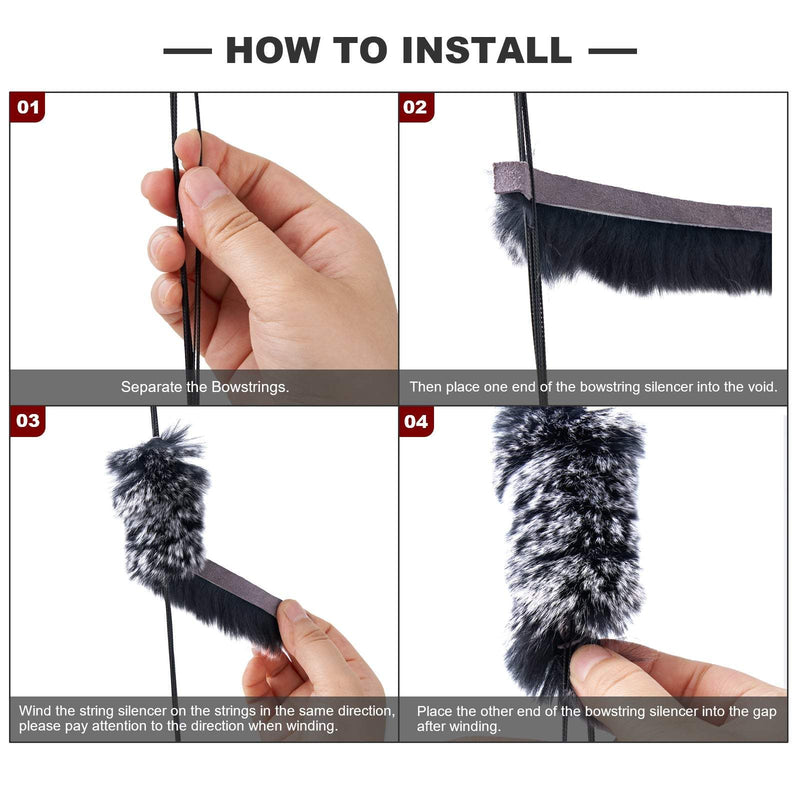 Archery Otter Hide Bow String Silencer Self-adhesive Fur Arrow Rest Bow Limbs Silencer Pads Kit