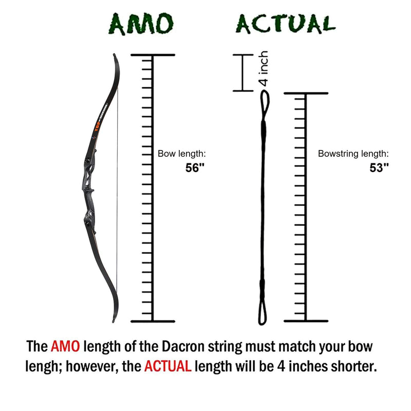 Archery 16-strand Flemish Bowstring 57"/53" Bow String Fit 60"/56'' Recurve Compound Bow