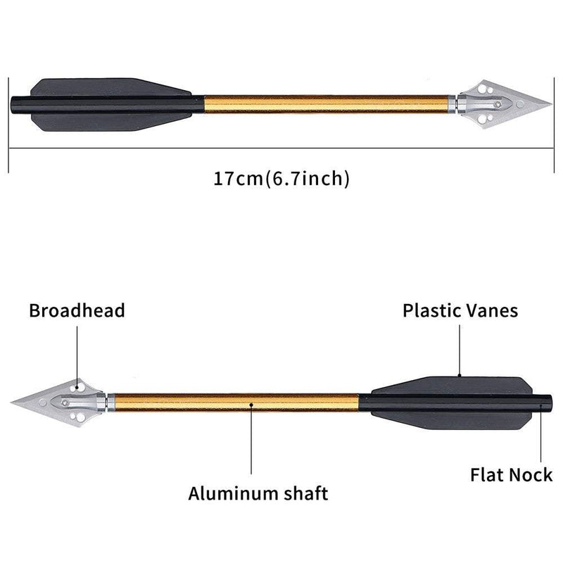 24pcs 6.5 Inch Crossbow Arrow Aluminum Tips Bolt with 2-Blade Replaceable Broadheads Outdoor Shooting Hunting Arrow