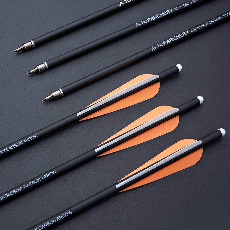 16 Inch Carbon Crossbow Bolts Archery Arrows 12pcs For Crossbow Hunting Shooting Outdoor Sports