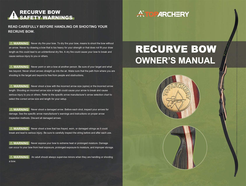 Archery 62" Traditional Wooden Takedown Recurve Bow Right Handed Bow 20-50lbs