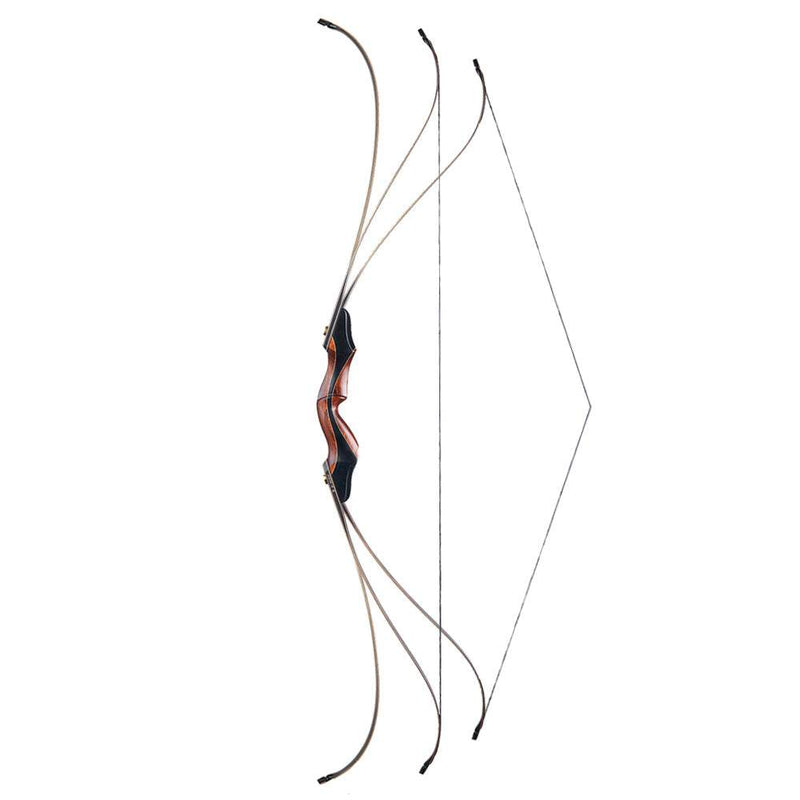 Archery  60" Hunting Recurve Bow Takedown Wood Laminated Bow RH for Outdoor Shooting 25-50lbs