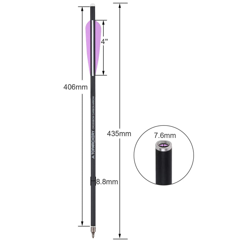 16 Inch Carbon Crossbow Bolts Archery Arrows 12pcs For Crossbow Hunting Shooting Outdoor Sports