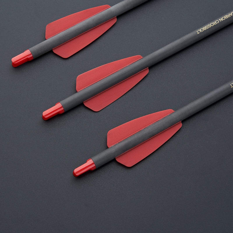 12pcs 15 Inch Carbon Arrows for Crossbow ID 6.2mm Pure Carbon Arrows Hunting Archery Arrow for Outdoor Shooting Crossbow