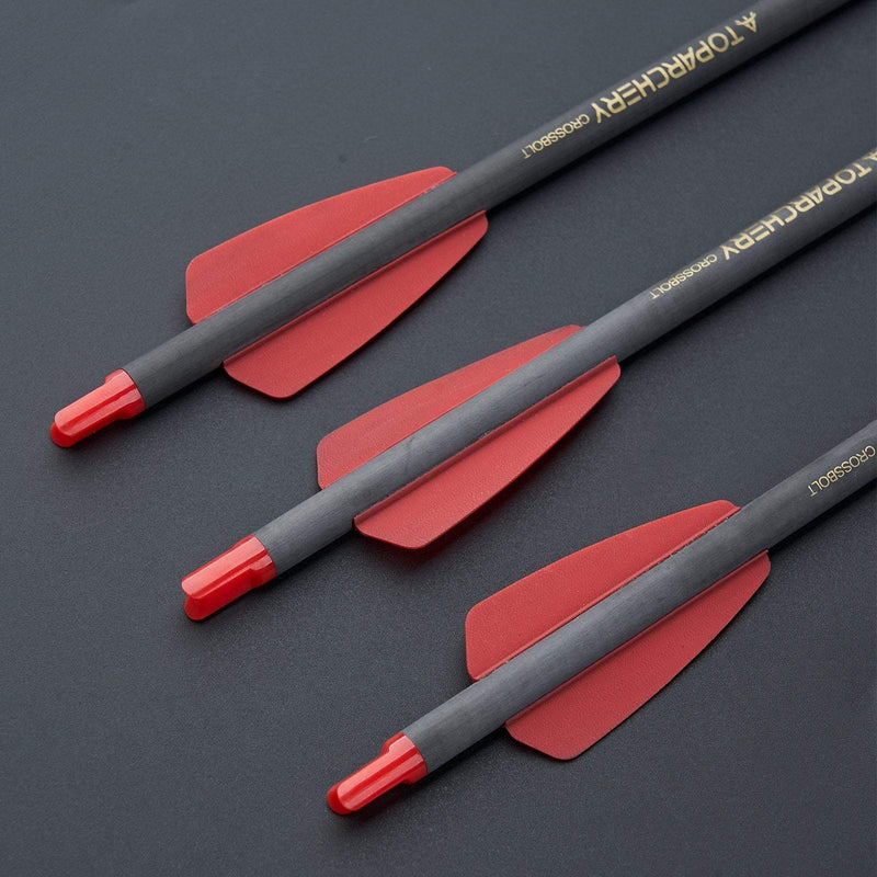 12pcs 7.5 Inch Carbon Crossbow Arrow Bolts 2 Pices Plastic Feathers Archery Arrows for Crossbow Hunting Shooting
