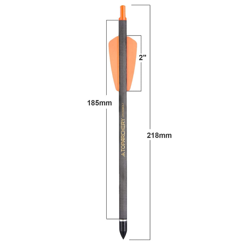12pcs 7.5 Inch Carbon Crossbow Arrow Bolts 2 Pices Plastic Feathers Archery Arrows for Crossbow Hunting Shooting