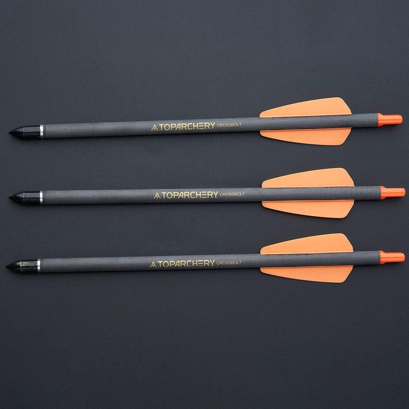 12pcs 7.5 Inch Carbon Crossbow Arrow Bolts 2 Pices Plastic Feathers Archery Arrows for Crossbow Hunting Shooting