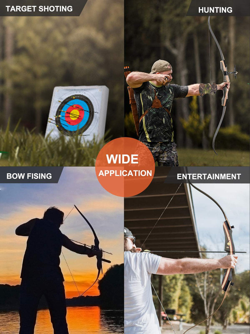 Archery 62" Traditional Wooden Takedown Recurve Bow Right Handed Bow 20-50lbs