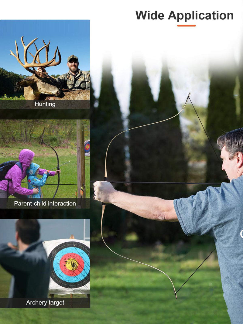 Archery 46" Traditional Horse Bow Recurve Laminated Bow Hunting Practice 25-50lbs