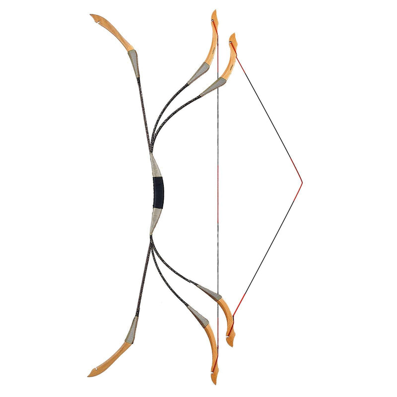 Archery 48"- 54" Traditional Recurve Bow and Wooden Arrows Set Mongolian Horse Bow with Arrow Quiver