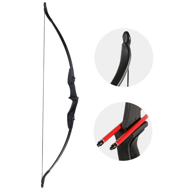 Archery 57" Ambidextrous Recurve Bow Set with Carbon Arrow for Beginner Teenagers Practice Bow Left Right Hand 20/30/40lbs