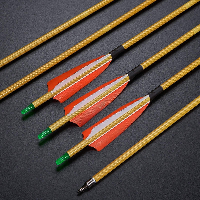 12pcs Archery 30" Turkey Feather Carbon Arrows Spine 500 Target Hunting Arrows