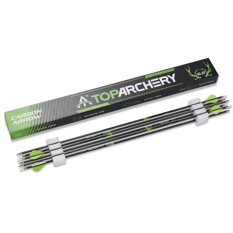 6pcs 30" Pure Carbon Arrows Straightness 0.003 Spine 300/350/400 For Recurve Compound Bow