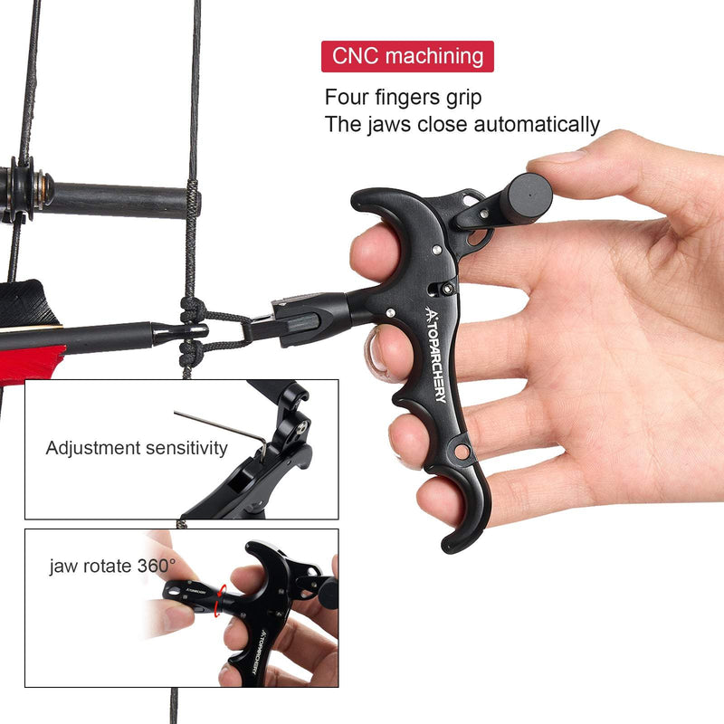 Compound Bow Thumb Release and D Loop Set Adjustable 360 Degree Rotation Thumb Trigger