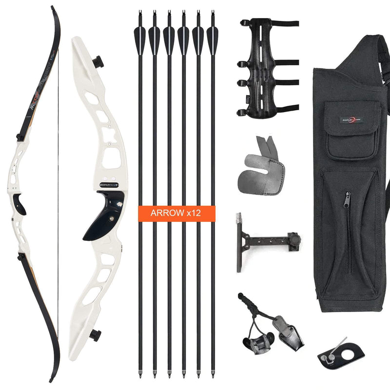 Archery 62" Beginner Competition Recurve Bow Set RH Youth Target Shooting Practice Bow 20-40lbs