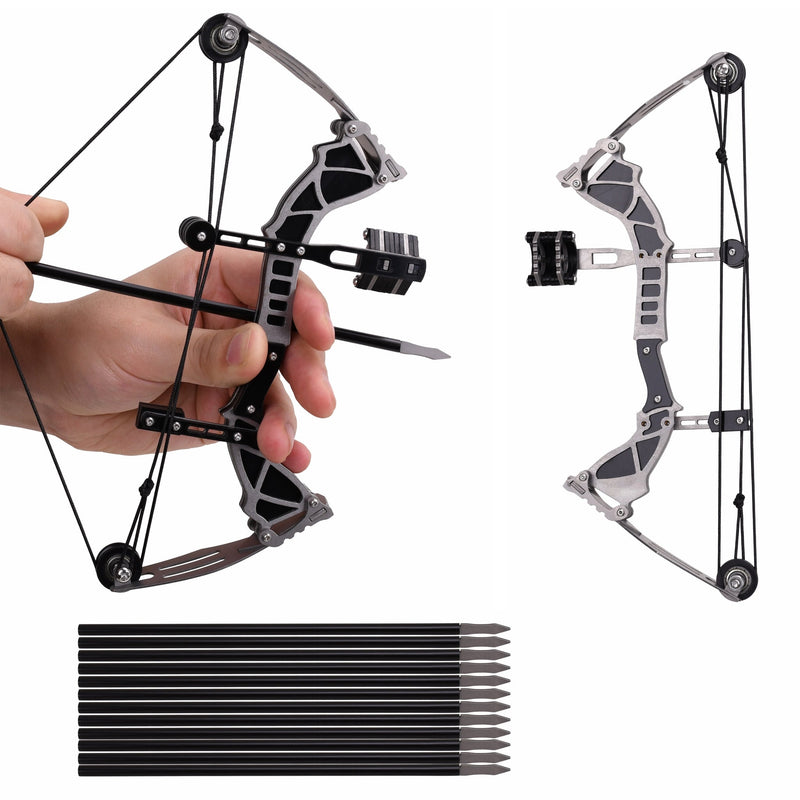 Archery 9.5 inch Mini Compound Bow Set RH for Sports Entertainment Fun