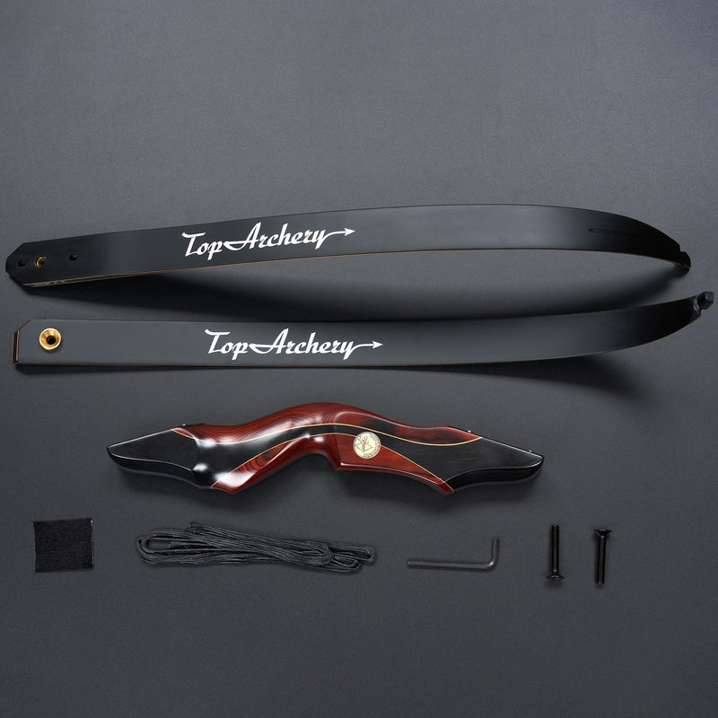 Archery 60" Hunting Recurve Bow Takedown Wood Laminated Bow LH 25-50lbs