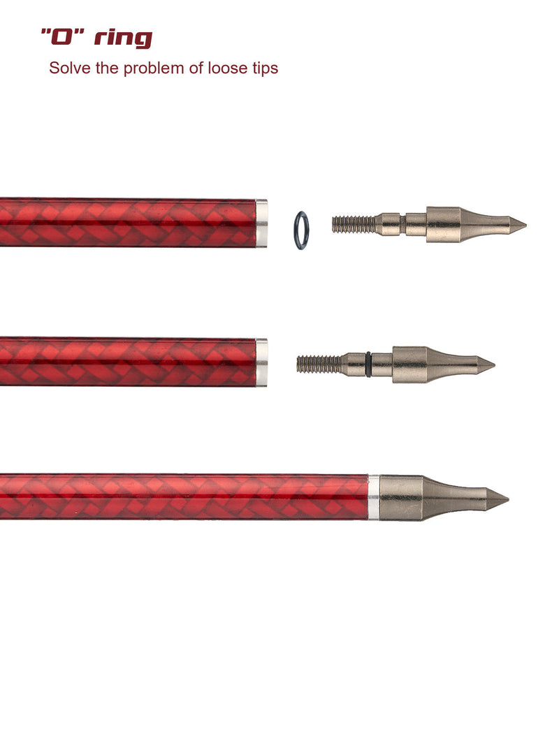 12pcs 30" Fletched Carbon Arrows with Replaceable Arrowheads for Recurve Compound Bow