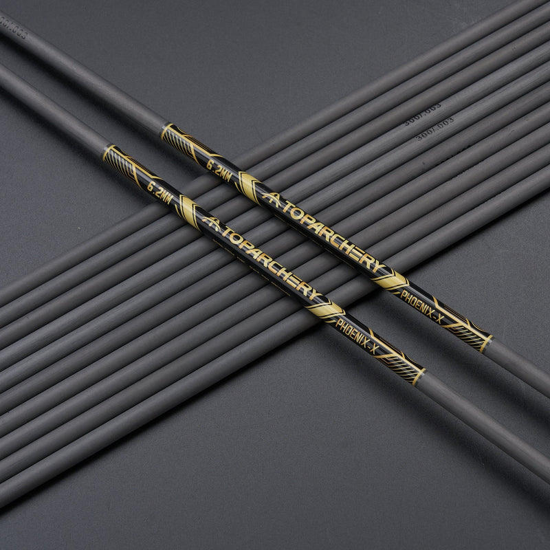 12pcs Archery 33" Pure Carbon Arrow Shafts Straightness 0.003 Spine 300-600