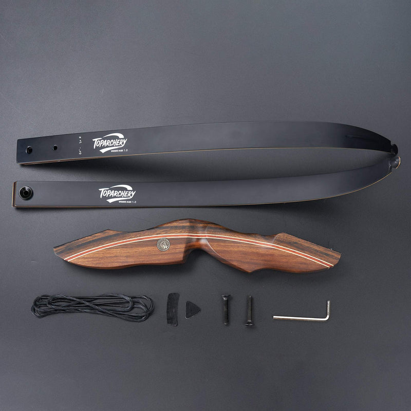 Archery 60" Hunting Bow Takedown Recurve Wood Laminated Bow RH 20-60lbs