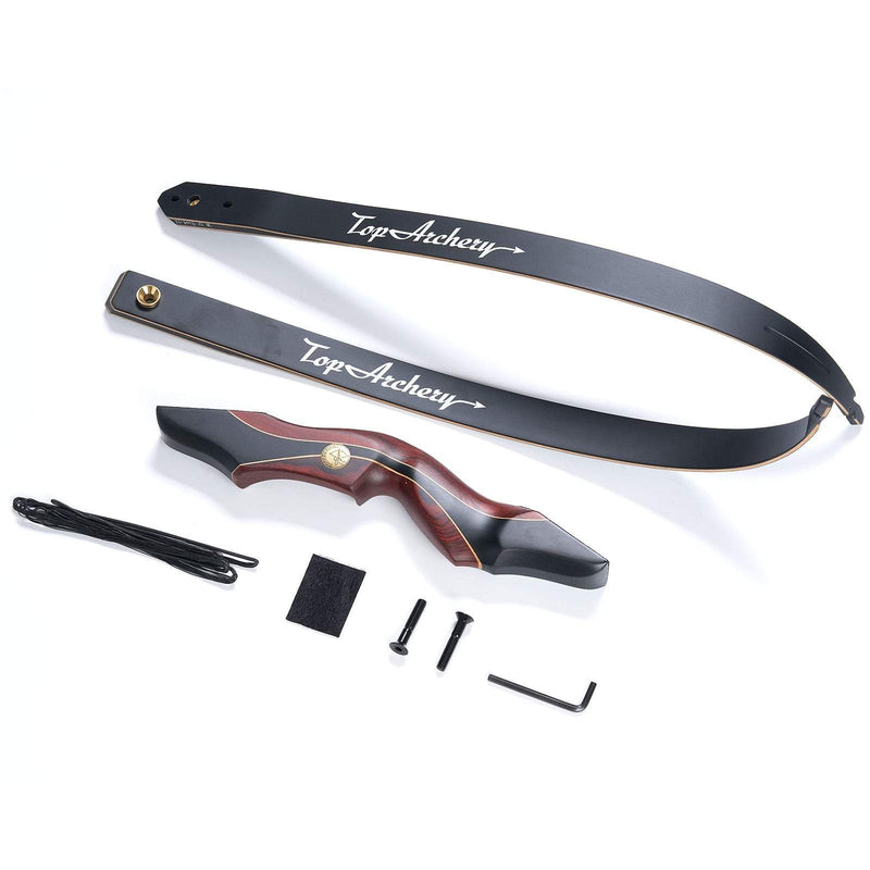 Archery  60" Hunting Recurve Bow Takedown Wood Laminated Bow RH for Outdoor Shooting 25-50lbs