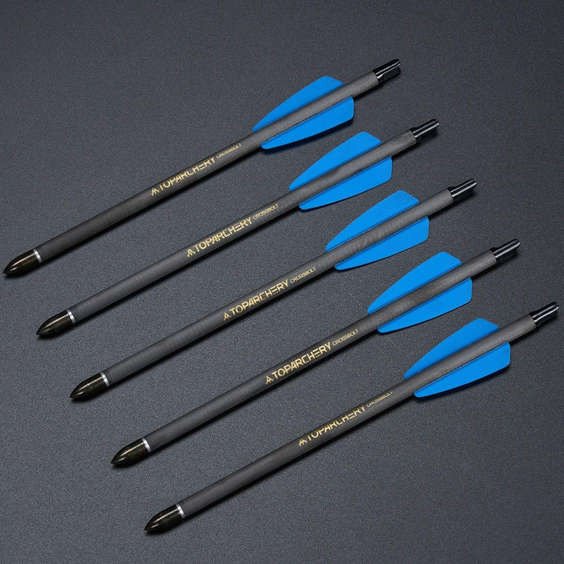 12pcs 7.5 Inch Carbon Crossbow Arrow Bolts 2 Pices Plastic Feathers Archery Arrows for Crossbow Hunting Shooting