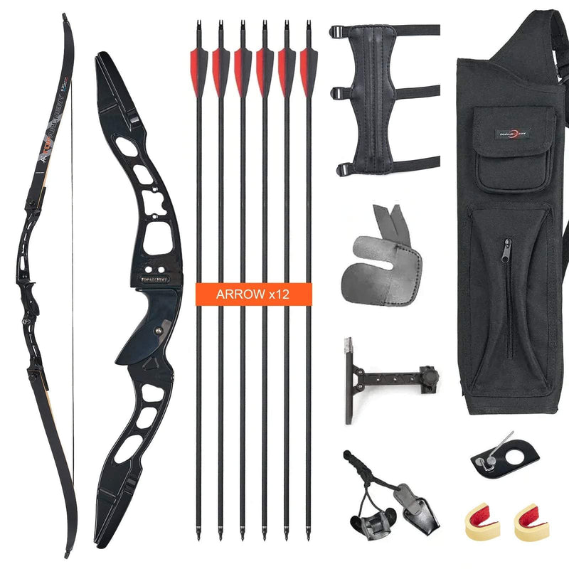 Archery 66" Beginner Competition Recurve Bow Set RH Youth Target Shooting Practice Bow 20-40lbs