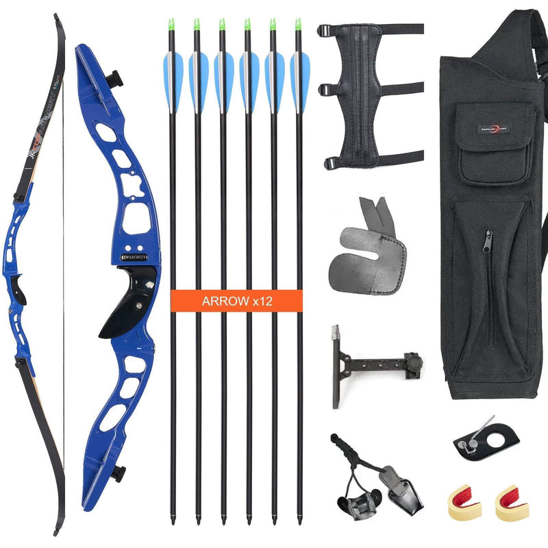 Archery 66" Beginner Competition Recurve Bow Set RH Youth Target Shooting Practice Bow 20-40lbs