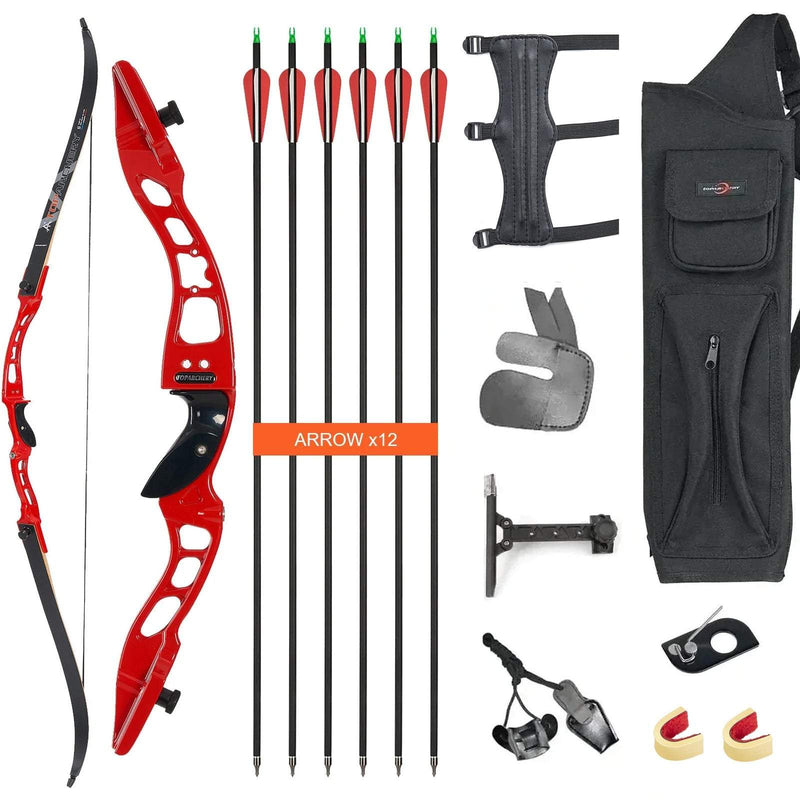 Archery 66" Beginner Competition Recurve Bow Set RH Youth Target Shooting Practice Bow 20-40lbs