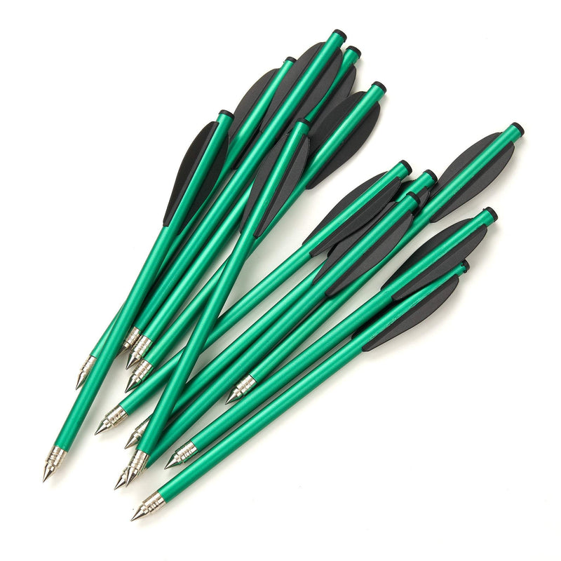 12pcs 6.3" Crossbow Bolts Arrows Aluminium Steel Tips Hunting Arrows for 50-80lbs Crossbow