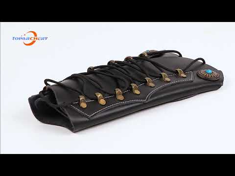 Archery Traditional Arm Guard Black Arm Protector with Adjustable Straps