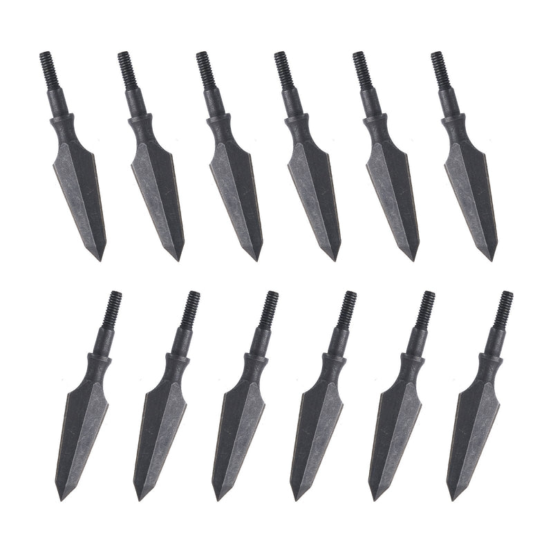12Pcs Archery Arrowheads Target Hunting Sharp Broadhead Carbon Steel Arrow Tip for Recurve Compound Bow